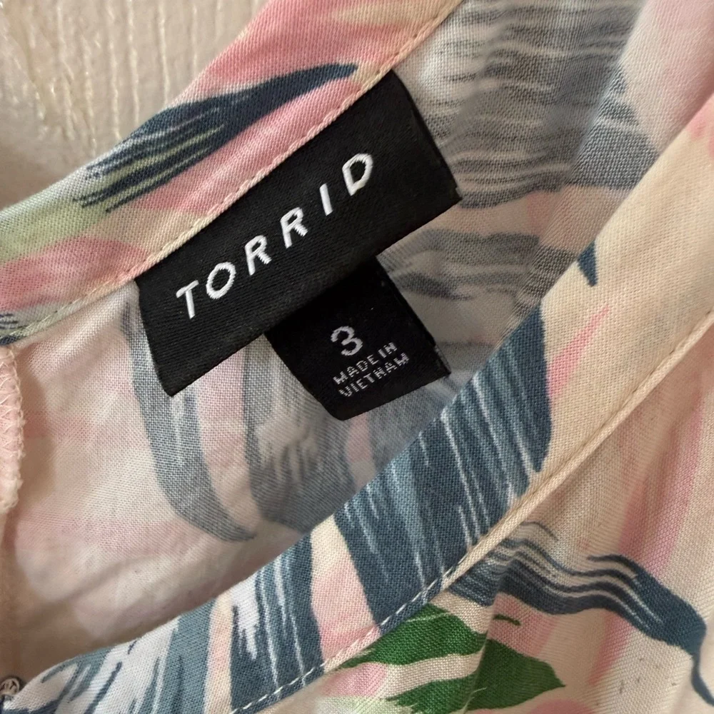 Torrid trapeze midi women’s dress in tropical print size 3 - Picture 5 of 7